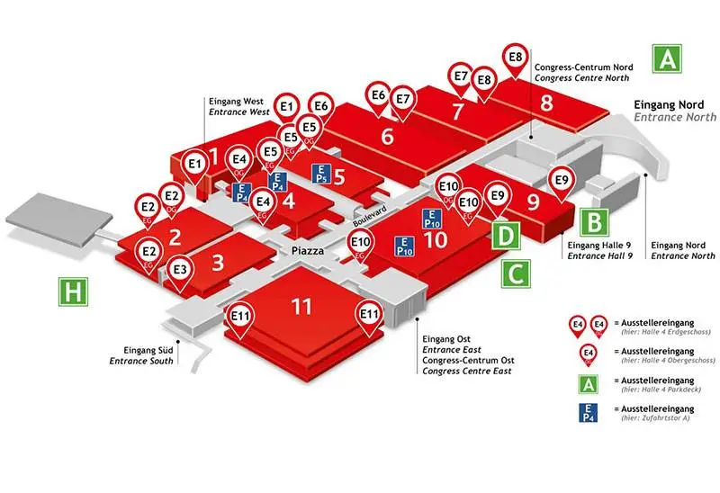 koelnmesse fuar alan şeması
